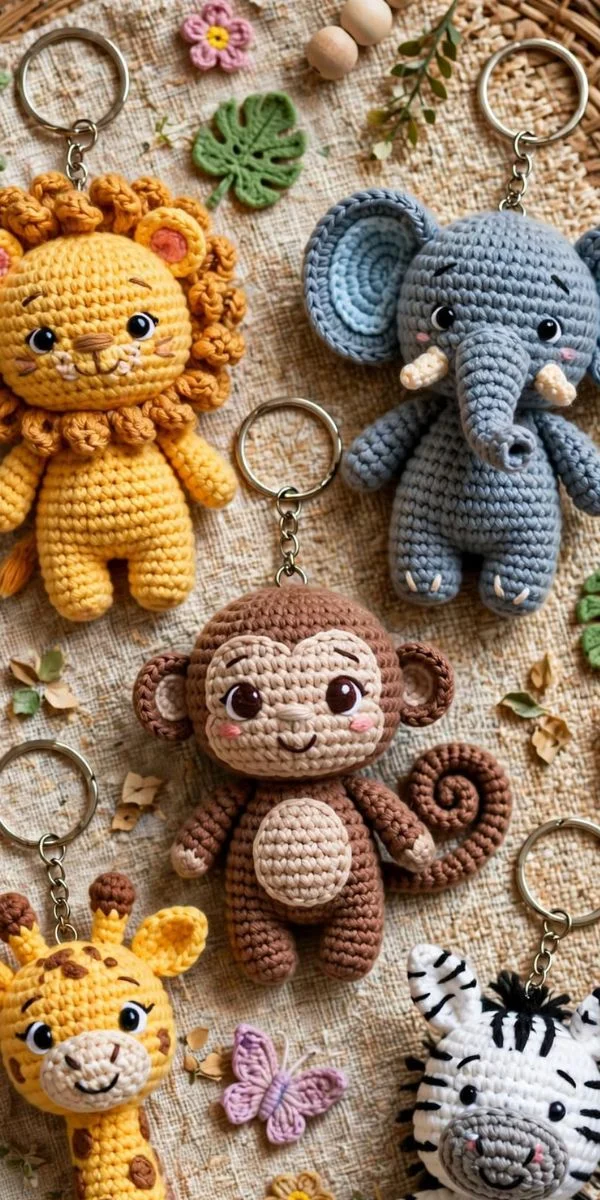 Cute Crochet Animal Keychains