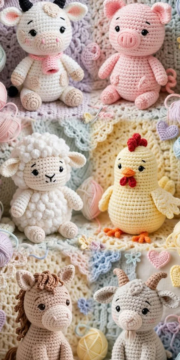 Cute Farm and Domestic Animal Patterns
