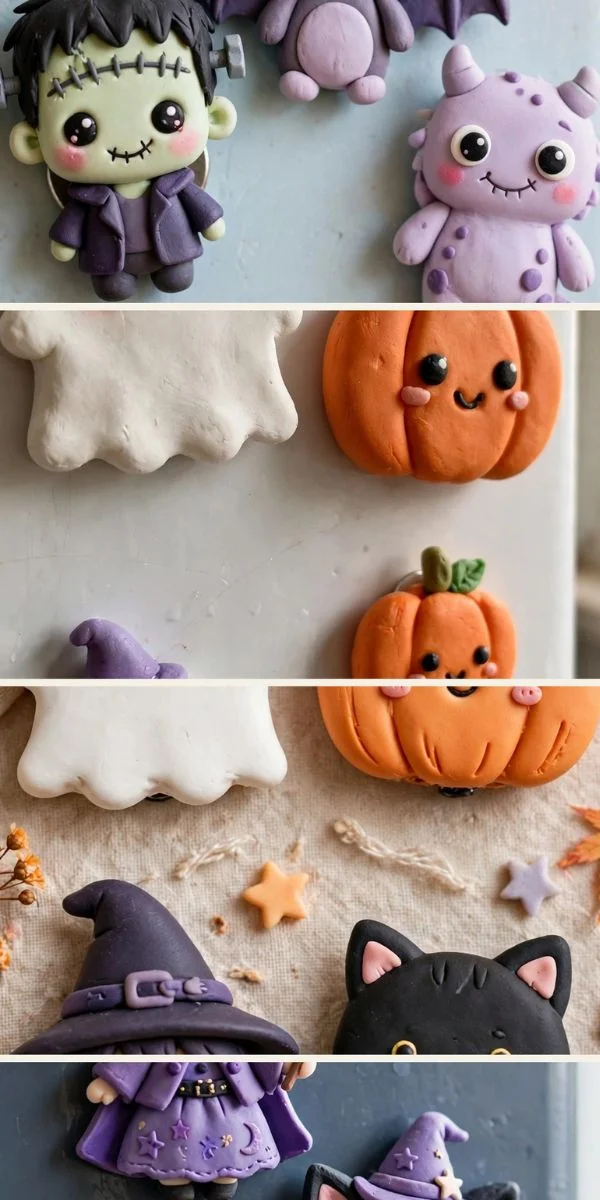 Cute Halloween Clay Character Magnets