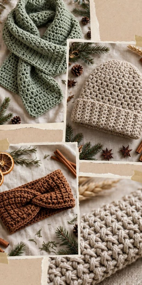 Easy Moss Stitch Crochet Accessories
