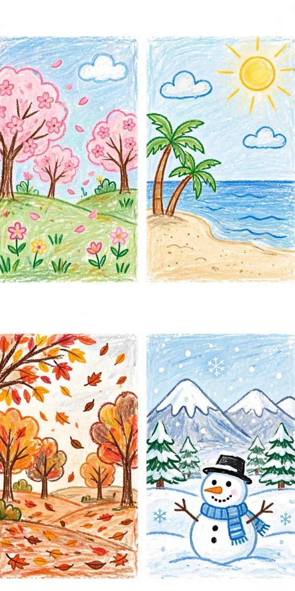 Easy Seasonal Scenery Drawings