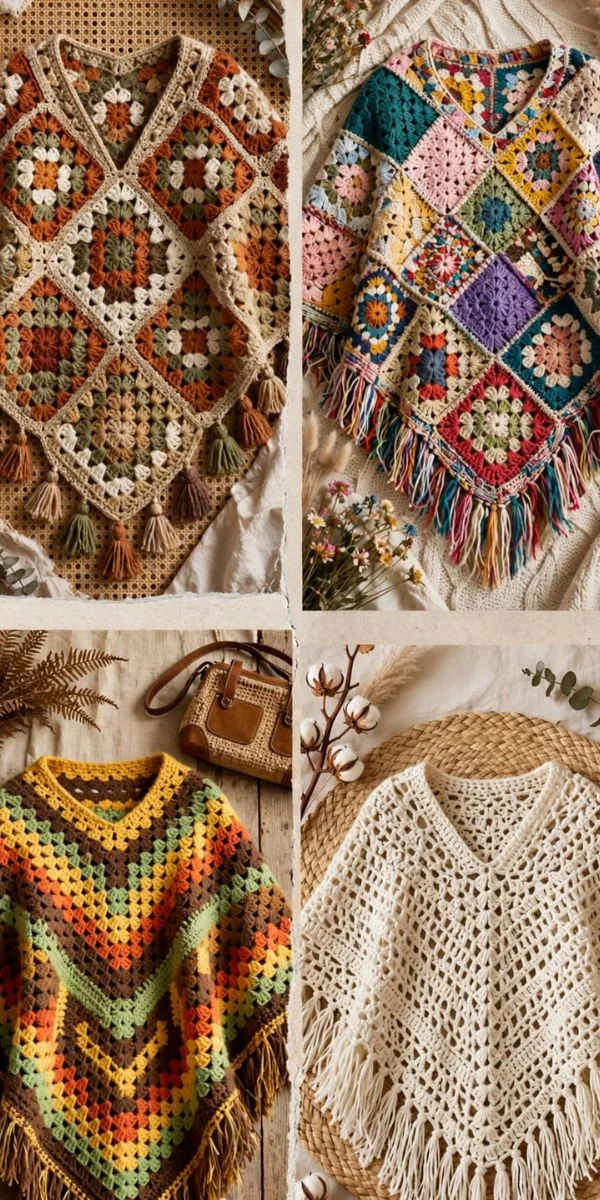 Easy and Classic Crochet Poncho Patterns