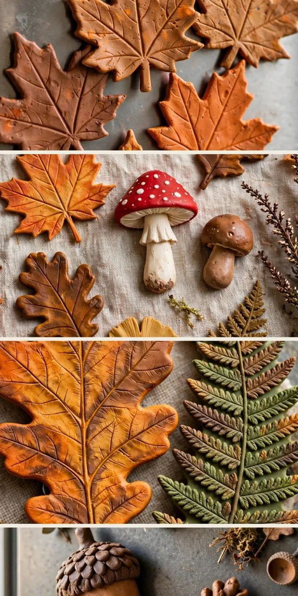 Fall Leaf and Nature Clay Magnets 