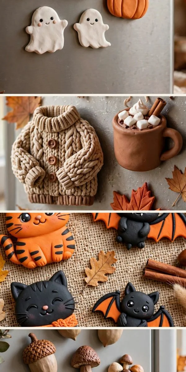Halloween and Cozy Fall Clay Magnets