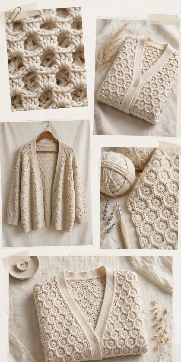 Hexagon Cardigan Crochet 