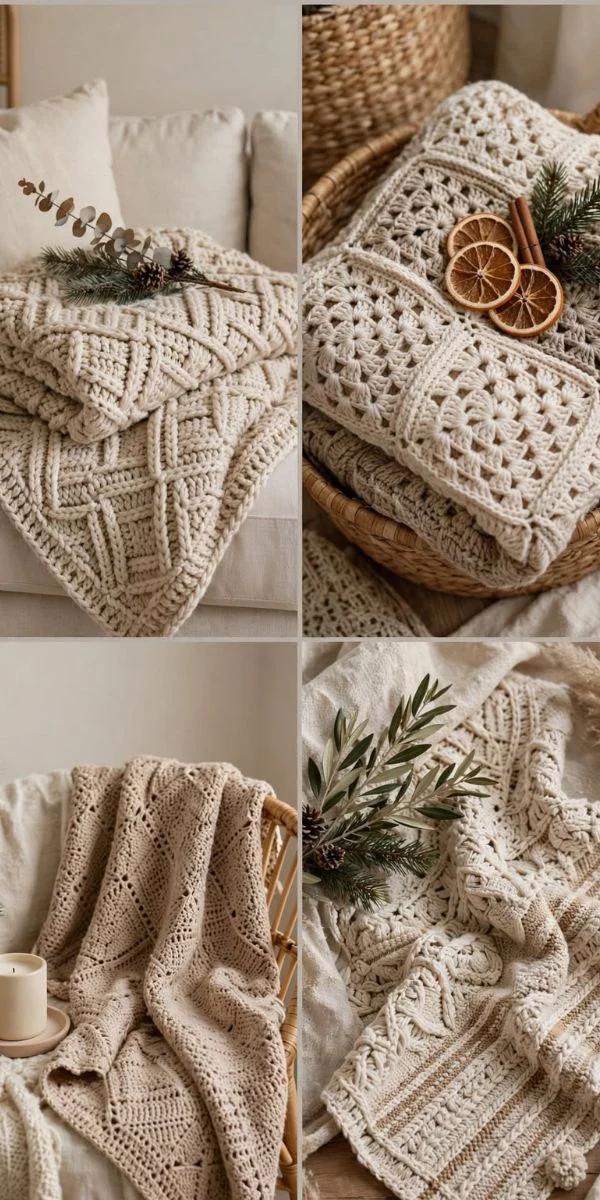 Modern and Cozy Christmas Crochet Blankets
