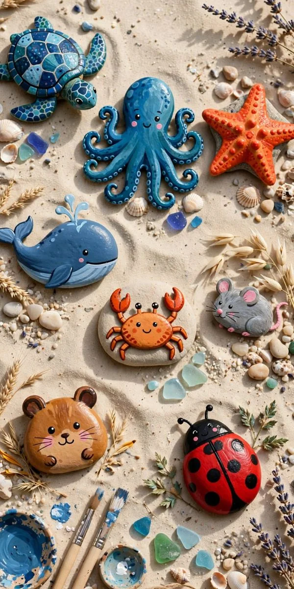 Ocean and Small Animal Rock Ideas
