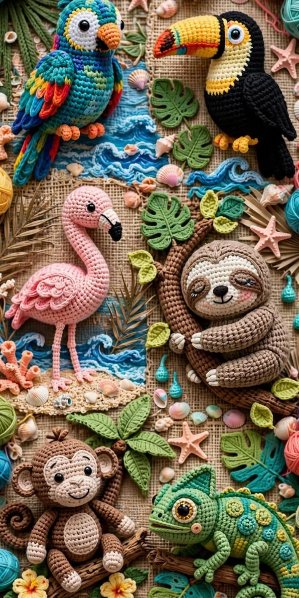Ocean and Tropical Animal Crochet Patterns

