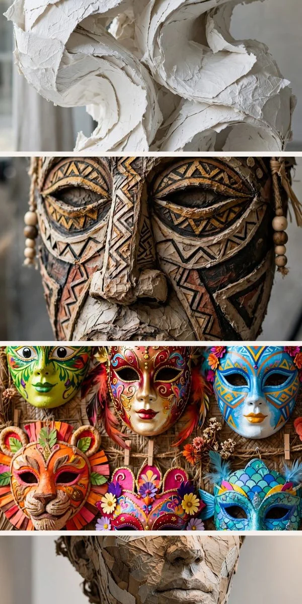 Paper Mache Masks and Sculptures