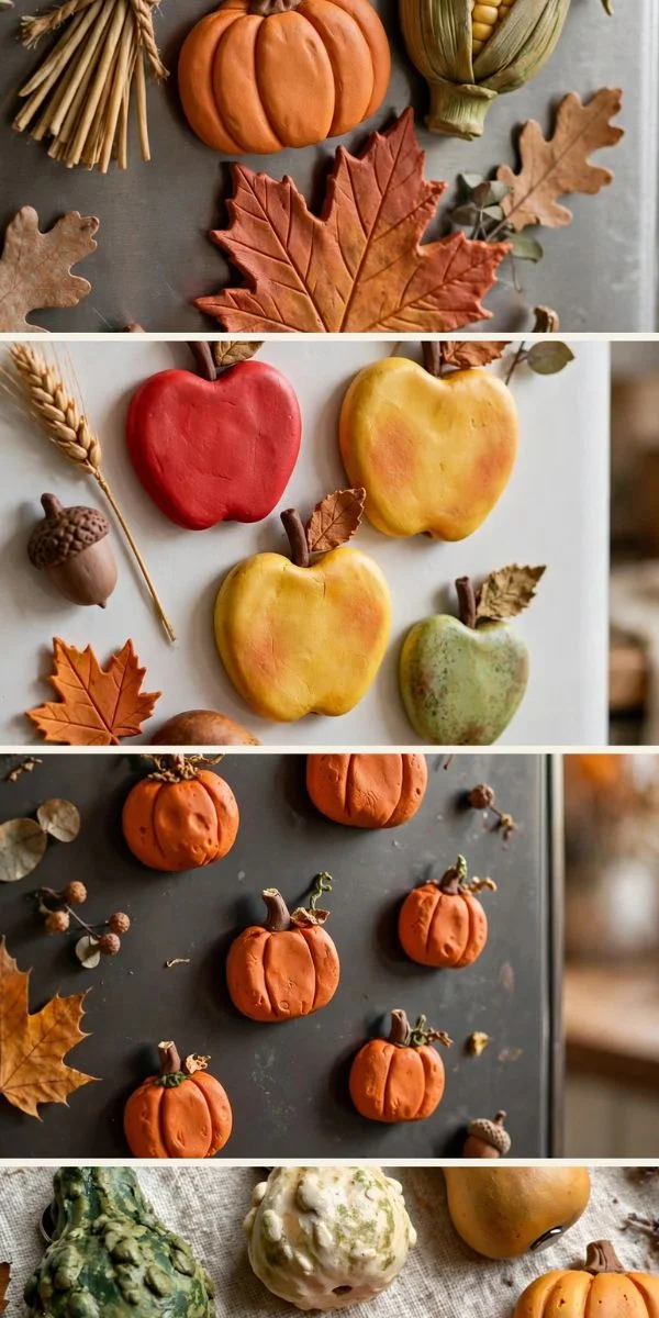 Pumpkin and Harvest Clay Magnets