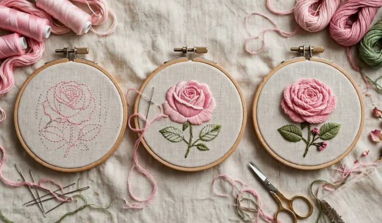 Rose Embroidery Tutorial