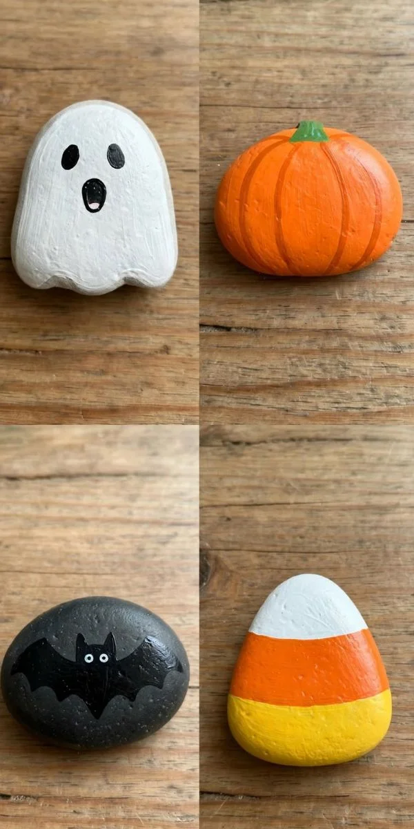 Simple Halloween Painted Rocks for Beginners

