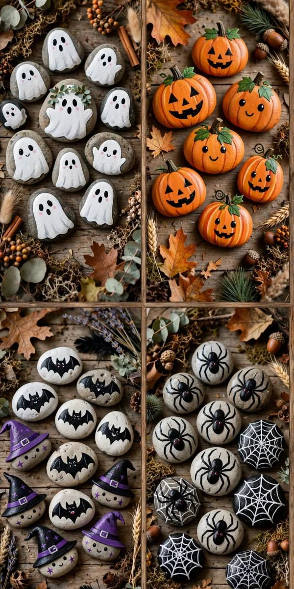 Spooky Halloween Painted Rocks
