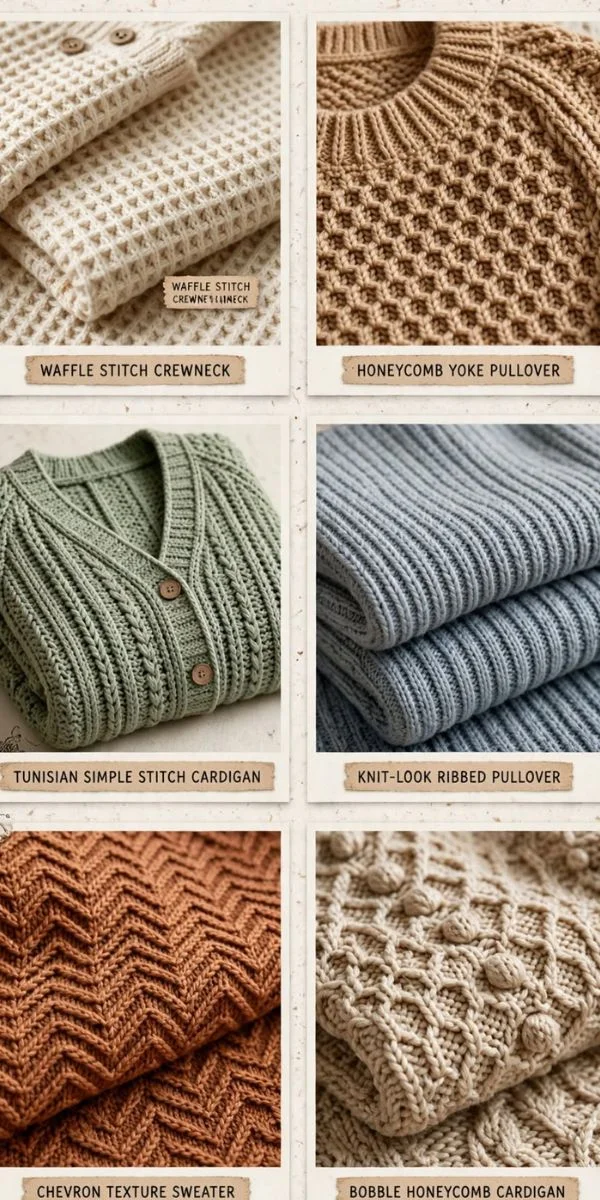 Textured Tunisian Sweater Designs
